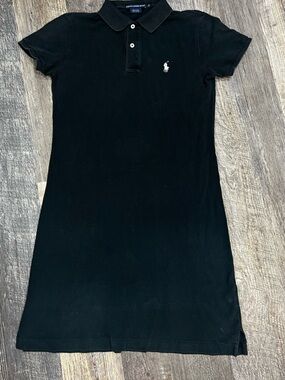 Ralph Lauren Black Polo Midi Dress with White Pony